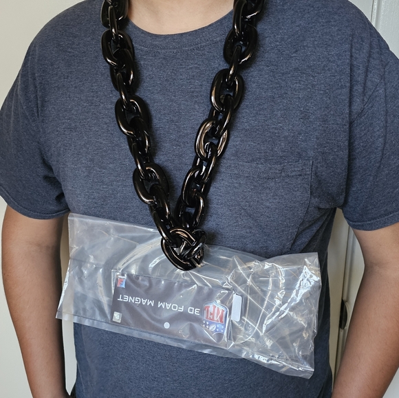 PITTSBURGH STEELERS BALLER 18INCH BLACK CHAIN 10 1/2 LOGO REPRESENT - Picture 2 of 2